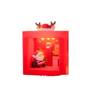 Christmas square night light LED desktop ornament holiday home gift indoor festive decor lamp