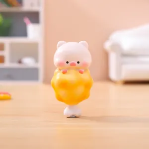 Cute mini pink pig resin figurine car dashboard ornament and desktop decoration item.