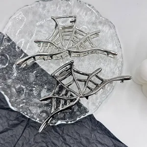 Pince a cheveux toile d'araignee en metal, grand requin accessoires cheveux pour femme