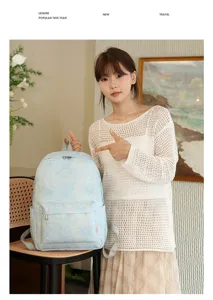 Mochila casual con estampado batik para estudiantes, uso escolar diario muy ligero.