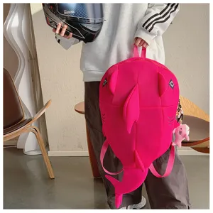 Cute pink shark backpack large capacity motorcycle riding helmet bag student rucksack