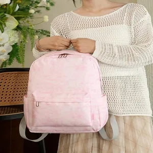 Mochila escolar con tinte anudado rosa para mujer bolsa de libros diaria informal