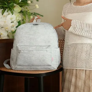 Mochila casual gris con efecto tinte corbata para mujeres escuela diaria bolso escolar ligero