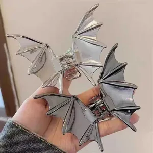 Vintage Gothic Fledermaus Skeletthand Spinne Haarkralle Zinklegierung Große Metall Haifisch-Clip Halloween Haarschmuck Damen