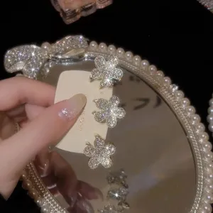 Fermaglio per capelli con strass fiore brillante, elegante forcina laterale cristallo donna.