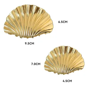 Pinza de pelo de concha dorada, elegante pinza de tiburón para accesorios de mujer 9.5cm.