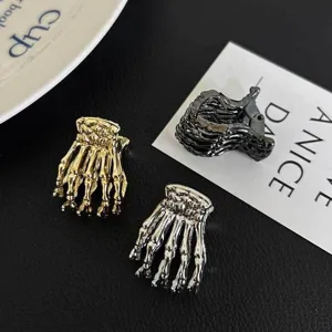 Pinces à cheveux squelette main en métal gothique style punk accessoires 3 couleurs