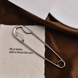 Pince à cheveux épingle de sûreté argentée, grand accessoire métallique pour cheveux.