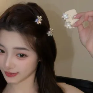 Set di fermagli per capelli con fiori in strass scintillanti e orecchini chic.