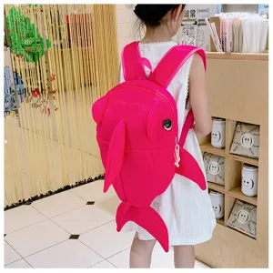 Rosa Delphin Kinder Rucksack süße Tier Schultasche für Mädchen Reiserucksack neu