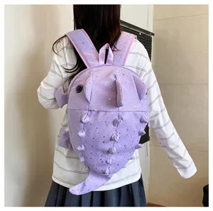 Süßer lila Stern Cartoon Haifisch Rucksack trendige Schultasche große Kapazität Reise