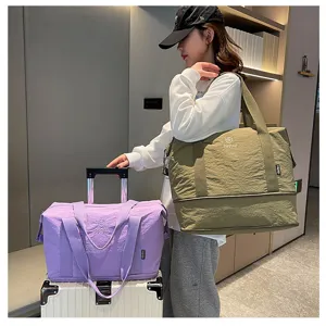 Leichte große Reise Duffle Bag erweiterbare Fitness Weekender Handtasche für Damen Gepäck
