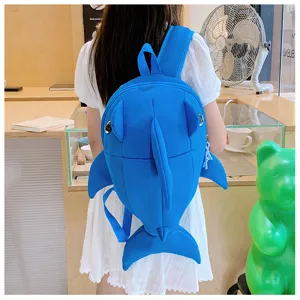 Süßer Haifisch Rucksack große Kapazität Reise Schultasche für Studenten Freizeit blau