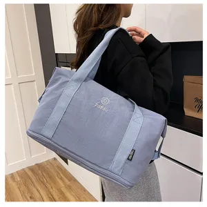Freizeit Reise-Sporttasche mit grossem Fassungsvermoegen, stilvoller graublau Wochenendtasche.