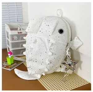 Süßer Sternen Cartoon Hai Rucksack trendiger Schüler Schulrucksack Freizeit Reisetasche