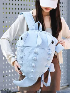 Süßer Stern Cartoon Hai Rucksack für Schüler, lustiger großer lässiger Reiseschulranzen.