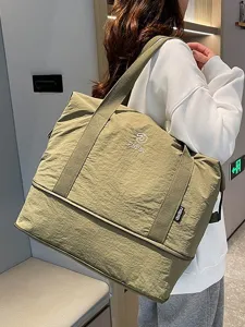 Leichte große Reisetasche für kurze Ausflüge, tragbare grüne Fitness-Gepäcktasche Sport.