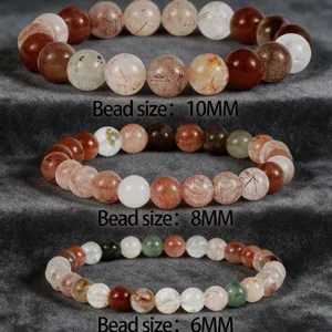 Natuurlijke edelsteen kraal armband set kleurrijke kristal elastische sieraden 10mm 8mm 6mm