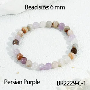 Kleurrijke natuursteen kraal armband 6mm elastische edelsteen armbanden dames sieraden stapelbaar dagelijks