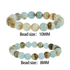 Gedetailleerde close-up van edelsteenkralen armbanden met 10mm en 8mm kraalgroottes.