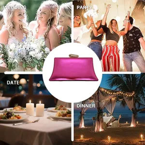 Elegant metallic evening clutch bag for women, stylish party and wedding handbag purse.