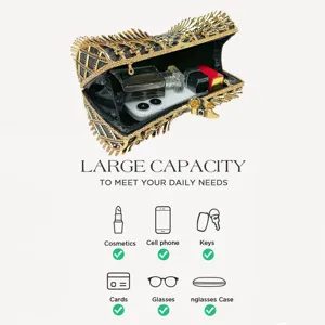 Stunning rhinestone evening clutch bag with large capacity, luxury design for parties and events.