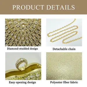 Borsa da sera a cuore con strass, catena rimovibile e design elegante con chiusura ad anello.