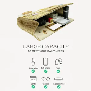 Detailed view of the straw clutch interior capacity, showing spacious design for daily essentials.