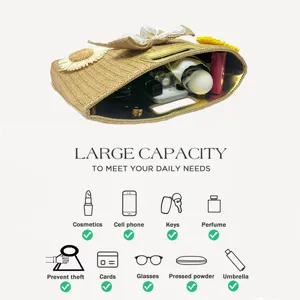 Woven Straw Tote Bag Large Capacity Handbag Beach Shoulder Bag Product Detail View