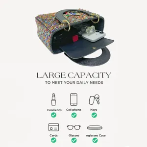 Sac à main de soirée en strass avec poignée et grande capacité pour vos essentiels.