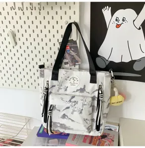 Grand sac cabas en toile pour etudiant sac a dos ecole avec impression encre elegante