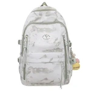 Grand sac à dos imprimé décontracté pour femmes et étudiants, cartable élégant vue principale.