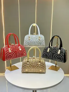 Luxury rhinestone evening bag for women, sparkling crystal handbag, elegant shoulder chain purse.