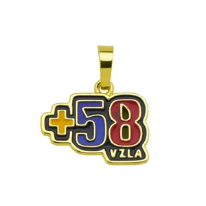 Gold plated enamel number 58 pendant necklace fashion jewelry accessory unique design gift