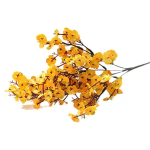 Wholesale artificial flower branch yellow fake silk floral home wedding decor main