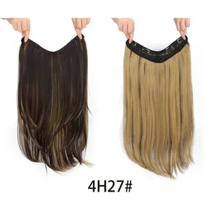 U-vormige haarverlenging clip in synthetisch haarstuk lang stijl met highlights