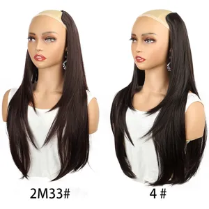 Gedetailleerd overzicht van U-part hairextensions met kleurnuances 2M33 en 4 voor een naadloze blend.