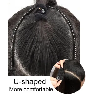 U-vormige haarverlenging detail weergave naadloze clip comfortabel ontwerp voor gebruik.
