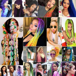 20 inch gradient color synthetic hair easy braids for DIY styling and African dreadlocks