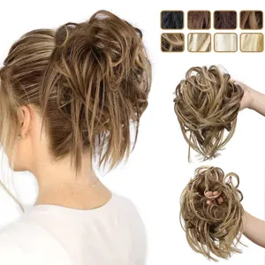Synthetic High Temperature Fiber Curly Hair Scrunchie Women Messy Fluffy Hair Bun Hair Piece Updo Hair Accessories