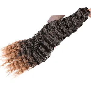 Deep Wave Bulk Haar synthetische Haarverlängerung 30 Zoll Locken Haar Bundel Damen