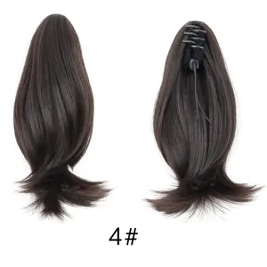 Claw clip synthetic hair ponytail short curly hair extension daily wear natural look
