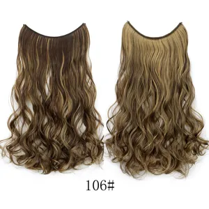Vue détaillée de l'extension de cheveux ondulés en couleur 106 avec fil invisible.