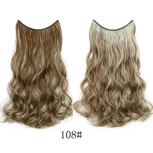 Extensions de cheveux ondulés synthétiques, détail de postiche invisible 108#