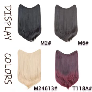 V-shape hair extension clip-in matte high temperature silk layered natural volume style.