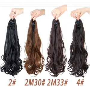 Claw clip ponytail hair extension big wave curly synthetic hair piece multi color options