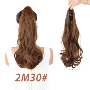 Synthetic wavy ponytail hair extension with claw clip detail, fluffy and easy to wear.