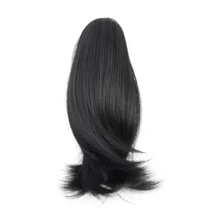 Black short claw clip synthetic ponytail hair extension for women daily fashion look