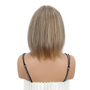 Blonde Bob Perücke für Frauen kurze synthetische Haar Perücke Mittelscheitel Haarteil.