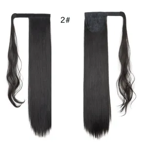 Extensión de cabello coleta sintética lisa envolvente en tono 2# vista detallada
